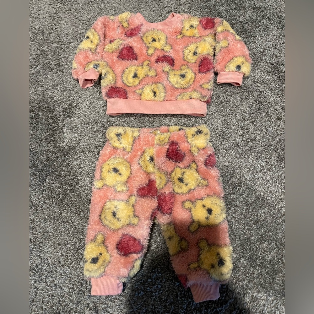 Baby Disney Winnie the Pooh Faux Shearling Fleece Top and Bottom Set - Pink